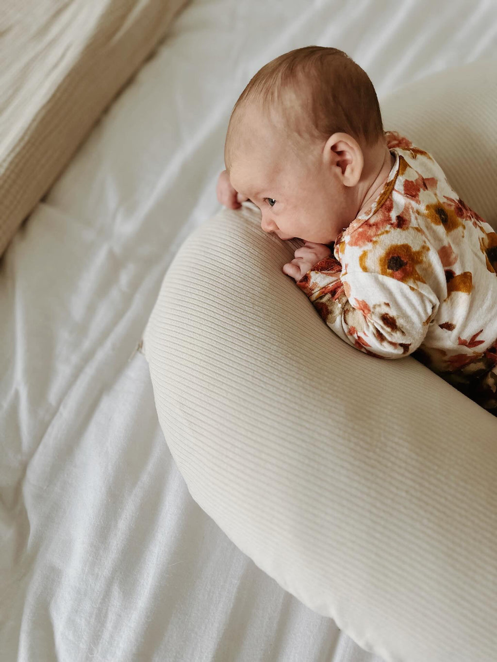 Oat Ribbed Nursing Pillow Cover