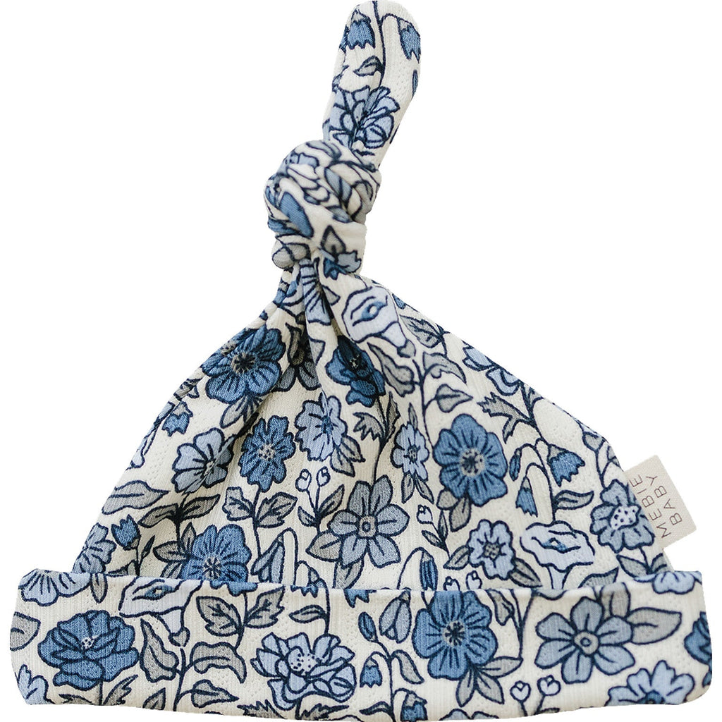 Bluebell Pointelle Bamboo Newborn Knot Hat