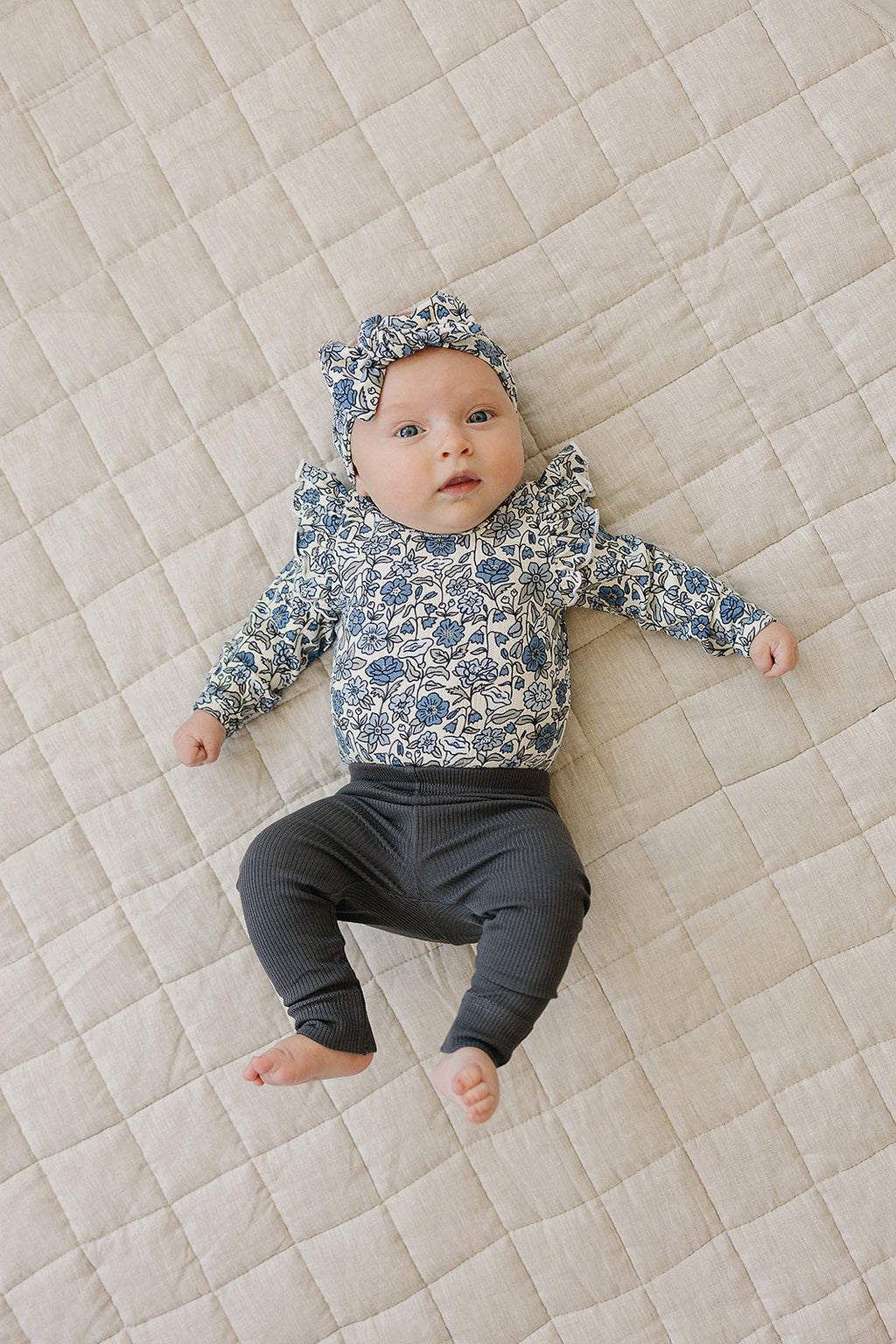 Bluebell Ruffle Sleeve Pointelle Bamboo Bodysuit