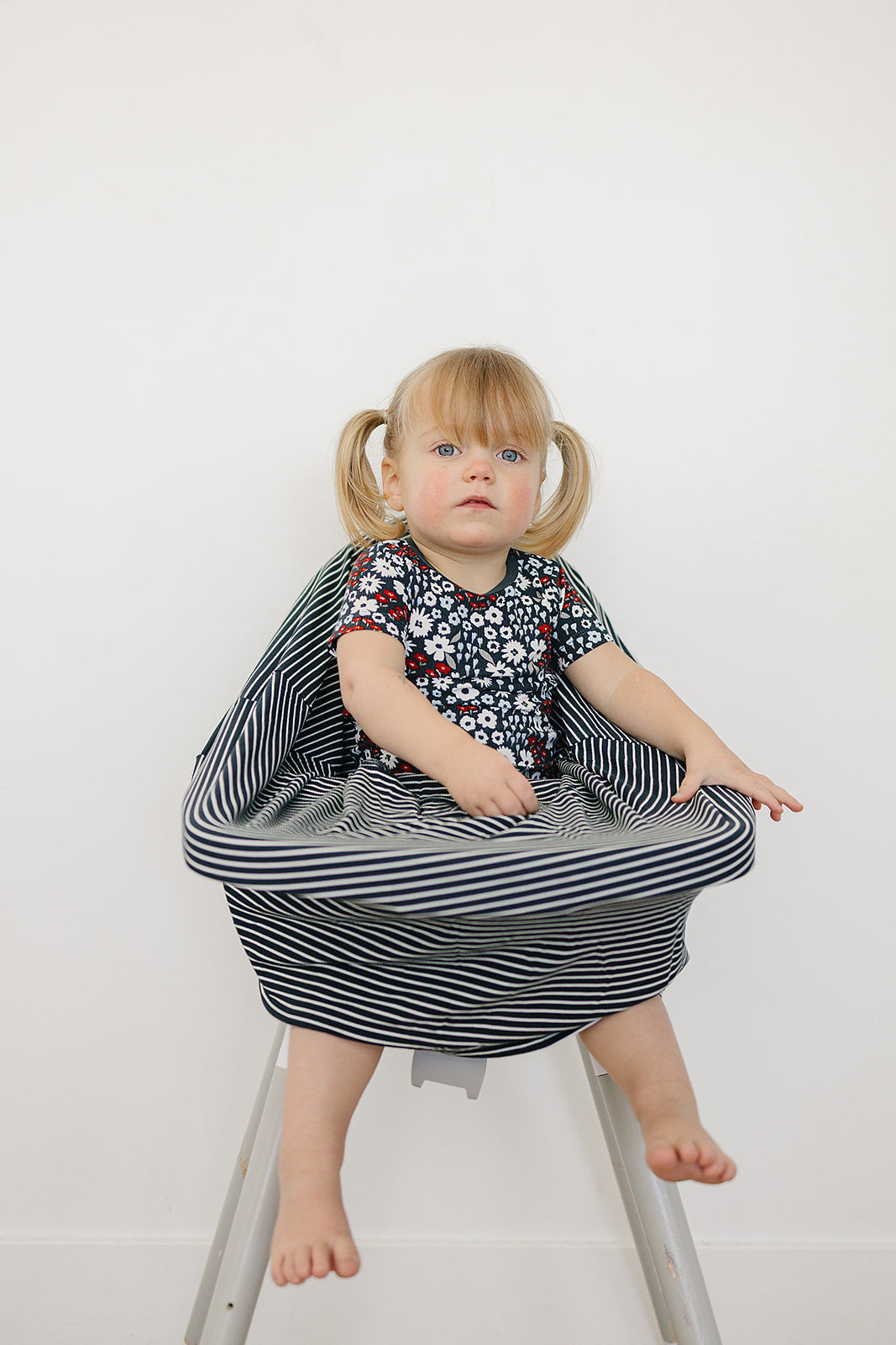 Navy Stripes Ribbed Bamboo Multi-Use Cover