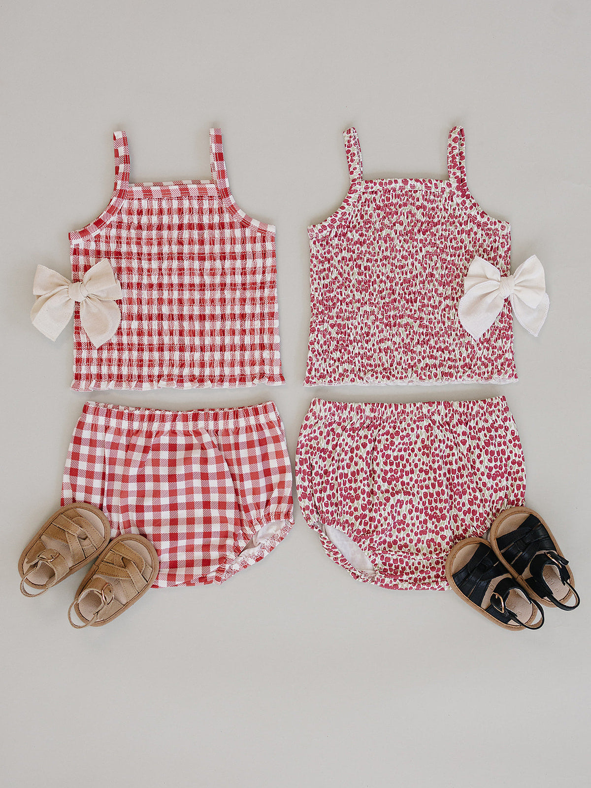Gingham Ruched Bloomer Set