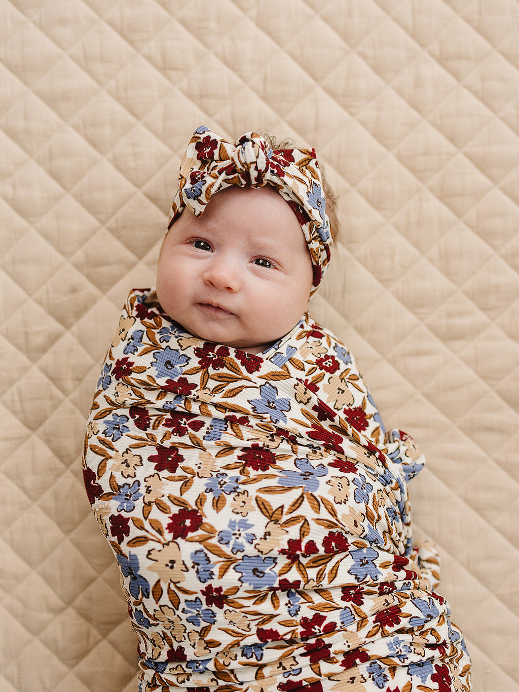 Desert Floral Ribbed Bamboo Stretch Swaddle